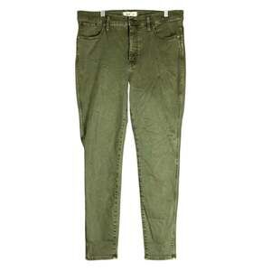 Madewell Womens Jeans Olive Green Denim 10" High Rise Skinny Stretch 31